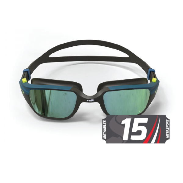 DECATHLON SWIMMING GOGGLES 500 SPIRIT SIZE L BLACK BLUE MIRRORED LENSES <br><h3 style="color: #ff0000;">Redeem for 15 METAMILES</h3>